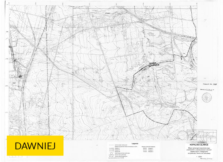 Zdjęcie przedstawia mapę terenów po kopalni Gliwice