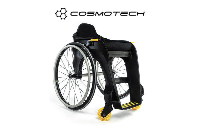 Wyprodukowany przy użyciu drukarek 3D lekki wózek inwalidzki z nowoczesnym designem